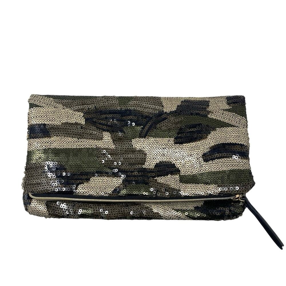 NWOT Stella & Dot margeaux sequin camo fold over clutch - Picture 8 of 8